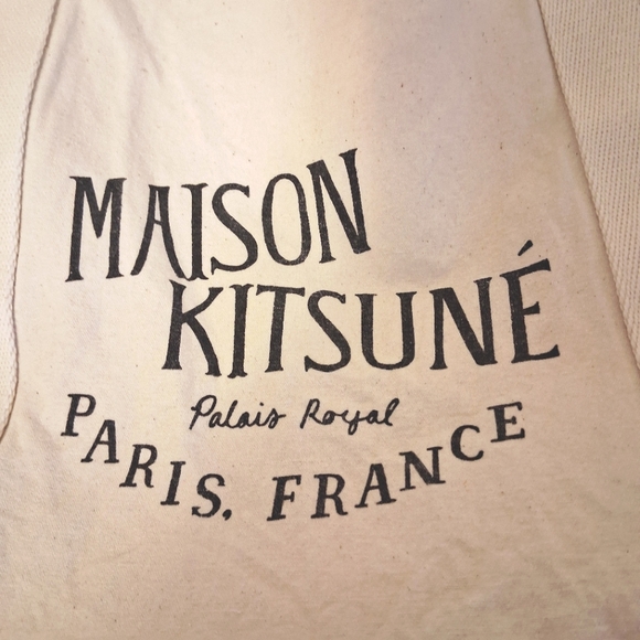MAISON KITSUNE CREAM CANVAS TOTE BAG - Picture 3 of 8